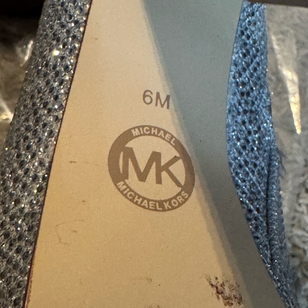Michael Kors Joanna Crystal Glittering Silver Heeled Boots Size 6 - Picture 6 of 8